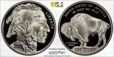 2001-P $1 Buffalo PR70DCAM