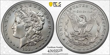 2021-CC Privy $1 Morgan Dollar 100th Anniversary MS70