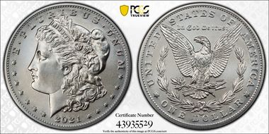 2021-CC Privy $1 Morgan Dollar 100th Anniversary MS70