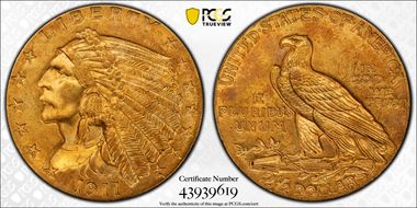 1911 $2.50 MS62