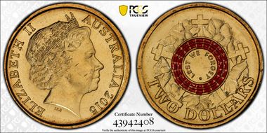 2015 $2 Lest We Forget Colorized MS65