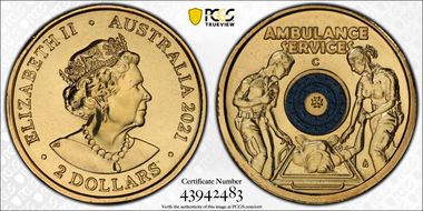 2021-C $2 Ambulance Service Colorized MS68