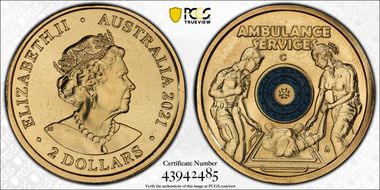 2021-C $2 Ambulance Service Colorized MS68