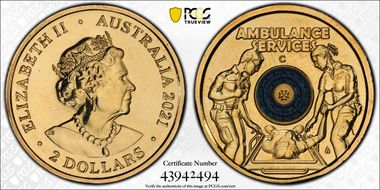 2021-C $2 Ambulance Service Colorized MS69