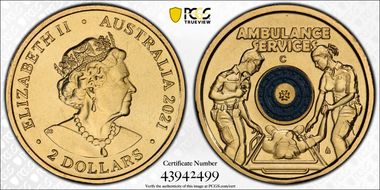 2021-C $2 Ambulance Service Colorized MS69