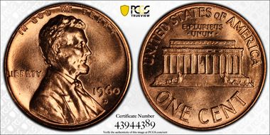 1960-D 1C Large Date MS66RD