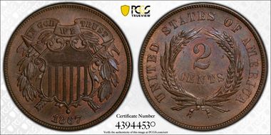 1867 2C MS65BN