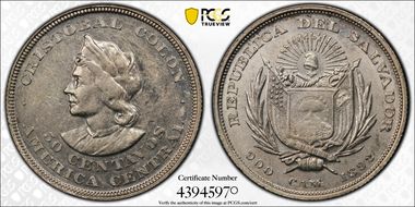 1892-CAM 50C Columbus KM-113 AU53