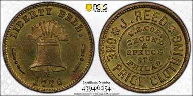 (1876) Token Pa-Ph 712B Brass J. Reed MS63