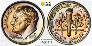 1992-P 10C MS66