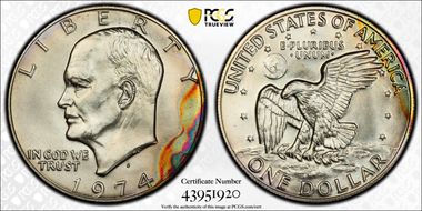 1974-S $1 Silver MS66