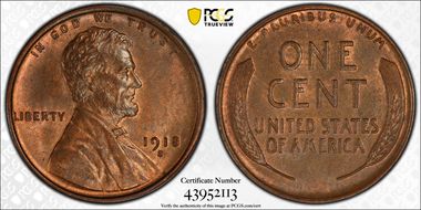 1918-S 1C MS64RB