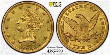 1853-O $10 MS61