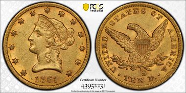 1861-S $10 AU58