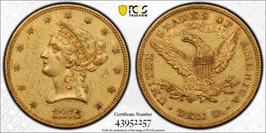 1873 $10 AU55