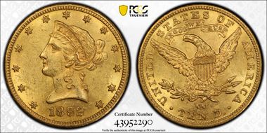 1892-CC $10 MS61