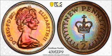 1973 1/2p S-A1 New Penny PR66BN