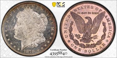 1878 7TF $1 Reverse of 1878 MS62DMPL