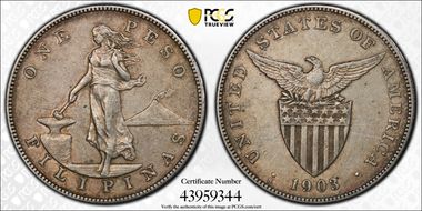 1903-S Peso KM-168 Ag XF45