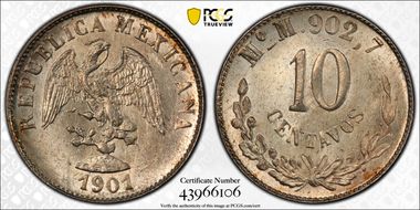 1901-Mo M 10C MS63