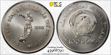 1986 100 D World Cup Mexico Small Letters MS69