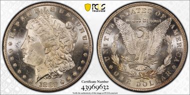 1882-CC $1 VAM 2C, Counter Clash MS64