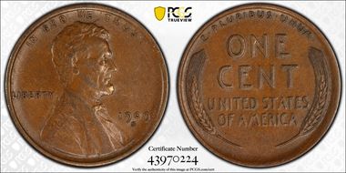 1909-S 1C Lincoln AU53BN