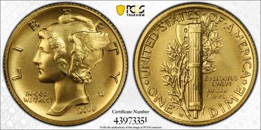 2016-W 10C 100th Anniversary First Strike SP70