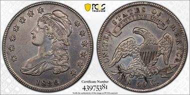 1836 50C Lettered Edge N1