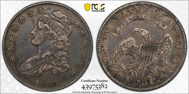 1836 50C Lettered Edge VF30