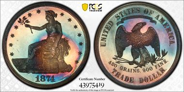 1874 T$1 PR67