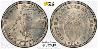 1919-S 20C AU58