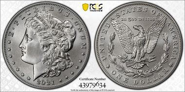 2021 $1 Morgan Dollar 100th Anniversary First Strike MS70