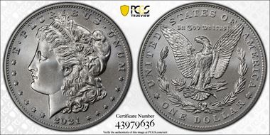 2021 $1 Morgan Dollar 100th Anniversary First Strike MS70