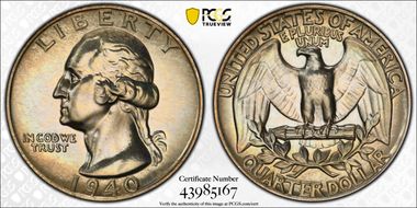 1940 25C PR68+