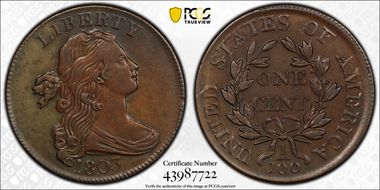 1803 1C S-259, Sm Date, Lg Frac AU55BN