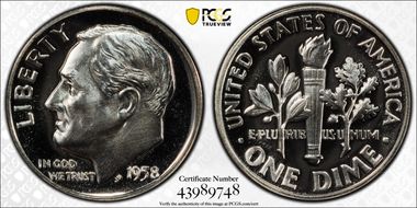1958 10C PR68CAM