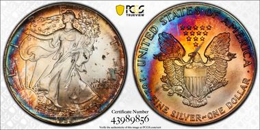 1986 $1 Silver Eagle MS67