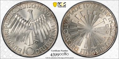 1972-D 10 Mk Olympic Games IN DEUTSCHLAND MS65