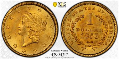 1853 G$1 MS66