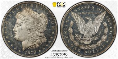 1878 8TF $1 MS64DMPL