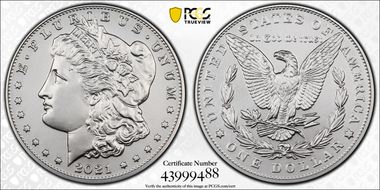 2021 $1 Morgan Dollar 100th Anniversary MS70