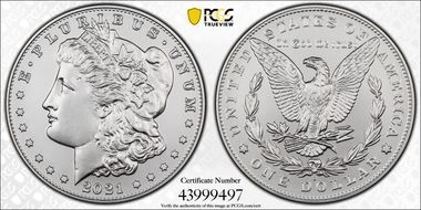 2021-D $1 Morgan Dollar 100th Anniversary MS70