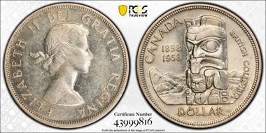1958 S$1 British Columbia AU58
