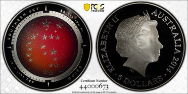2014 $5 Orion Southern Sky Colorized PR69DCAM