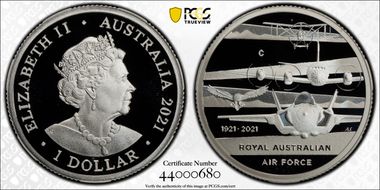 2021-C $1 Air Force Centenary Ag PR69DCAM