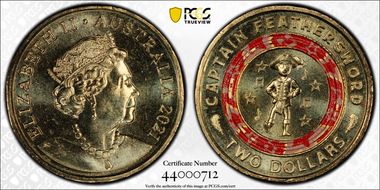 2021 $2 Wiggles - Capt. Feathersword 30th Ann. Colorized MS66