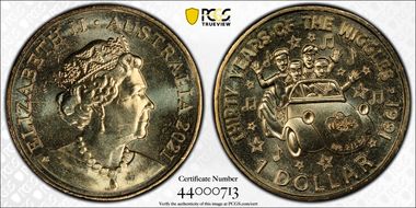 2021 $1 Original Wiggles Band 30th Anniversary MS65