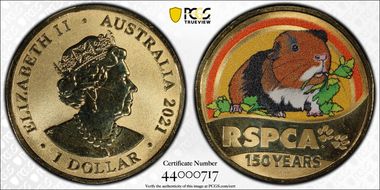 2021 $1 150 Ann. of RSPCA Guinea Pig MS67