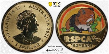 2021 $1 150 Ann. of RSPCA Guinea Pig MS67